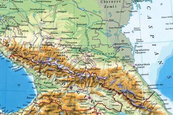 Map of the Elbrus area